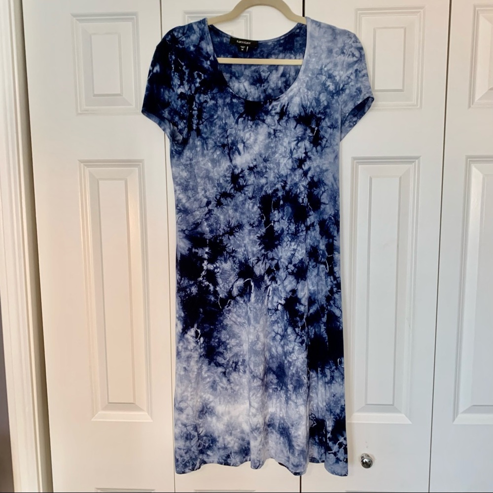 Karen Kane Blue Tie Dyed Dress - Picture 2 of 5